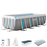 Intex Piscina Desmontable Rectangular Prism Frame, 400x200x122 cm, Material...