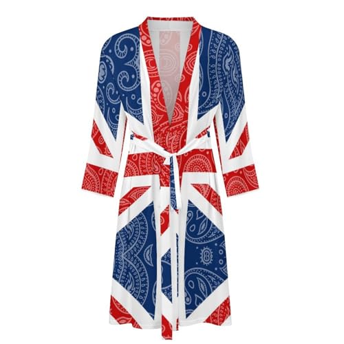 Paisley British Flag Funny Men's Robe Soft Lightweight Bathrobe Long-sleeve Spa Robes4