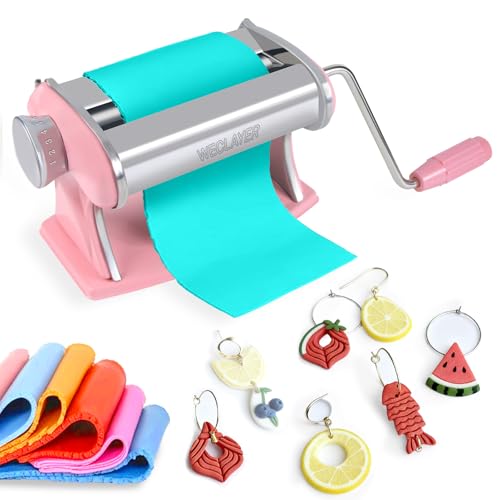 Polymer Clay Press Machine,Clay Roller Machine,Includes Clamp and Hand Crank,Stainless Steel Polymer