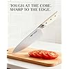 Kitchen Knife Set with Block: 14-Piece German Stainless Steel Full Tang Professional Knife - Comfortable Grip Reduces Hand Fatigue 30% - Dishwasher Safe & Sharpener - White Knife Set for Cooking
