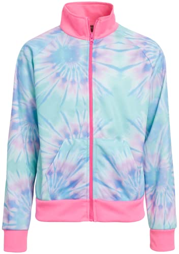 Angel Face Girls' Tracksuit Set - 2 Piece Tie Dye Tricot Zip Sweatshirt And Joggers (7-12), Size 14-16, Pink Tie Dye #TOP4