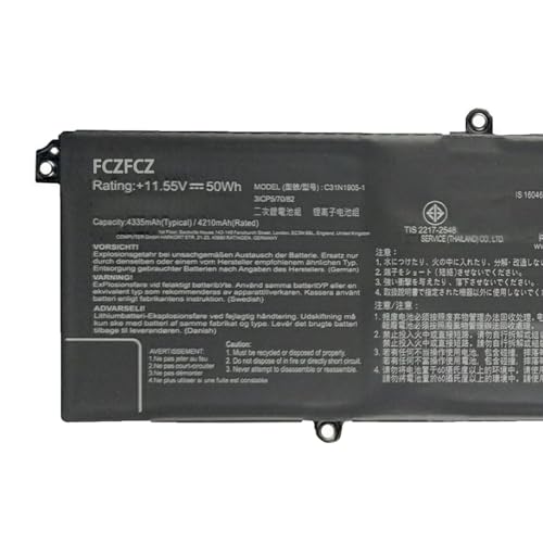 Image of C31N1905-1 Battery 50Wh 4335mAh Replacement for Asus VivoBook D1505YA F1704ZA K1703ZA K1703ZA K3504ZA M1505YA M1605XA M3504YA M3704YA N3504ZA N3704YA P1704ZA Series 31CP5 /70 /82 11.55V 3-Cell