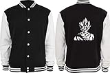 Textilhandel Hering Collegejacke - Son Goku Dragonball (Schwarz/Weiß, M)
