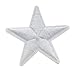 PACK of 24 White Star Iron on Embroidered Applique Patch