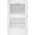 15 x 52-In. White Louvered Shutters, Pair