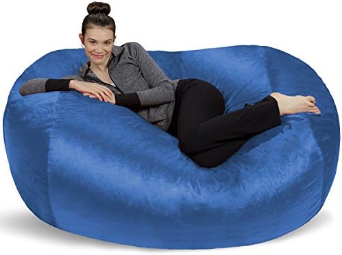 Sofa Sack - Plush Bean Bag Sofas with Super Soft Microsuede Cover - XL Memory Foam Stuffed Lounger Chairs For Kids, Adults, Couples - Jumbo Bean Bag Chair Furniture - Royal Blue 6'