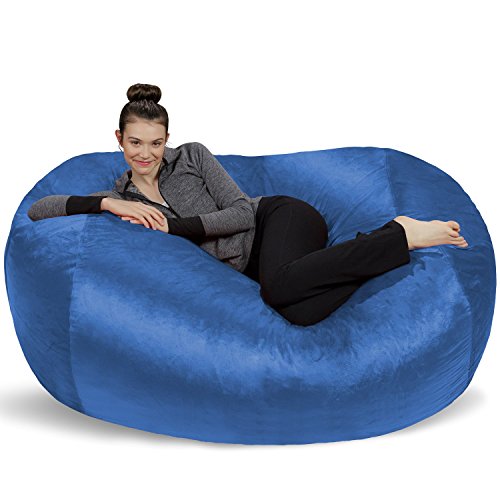 Sofa Sack - Plush Bean Bag Sofas With Super Soft Microsuede Cover - Xl Memory Foam Stuffed Lounger Chairs For Kids, Adults, Couples - Jumbo Bean Bag Chair Furniture - Royal Blue 6' #TOP3