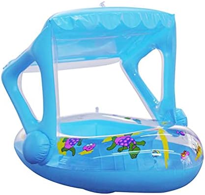 Gefemini Boia Inflável para Bebês com Toldo Removível, Almofada F...