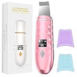 RUNKOL skin scrubber skin scraper, pore cleaner facial beauty lifting tool, facial deep cleansing multifunctional acne remover, with two silicone sleeves (pink)