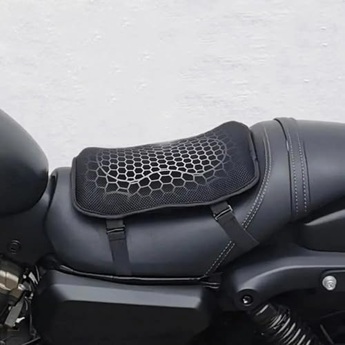 NEWFUN Cuscino Sella Moto,Cuscino per Sella Moto,Cuscino per Sedile Sella Gel Moto Universale,Disponibile per per Sella Moto a nido d'ape 3D altamente elasticizzato, confortevole