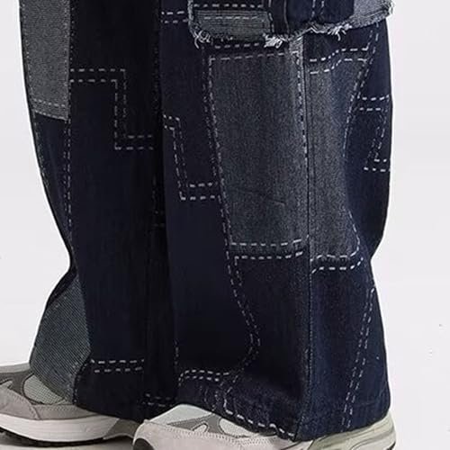 Men's Baggy Jeans Wide Leg Hip Hop Casual Streetwear Denim Pants Skater Loose Fit Trousers2