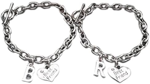 Best friend bracelet, friendship bracelet, initial bracelet, bff bracelet, toggle bracelet, charm bracelet, friend bracelet