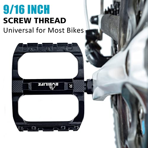 Smooth Bearings Mountain Bike Pedals - Mtb Bicycle Flat Pedals Aluminum 9/16" Sealed Bearing Lightweight Platform For Road Mountain Bmx Mtb Bikes #TOP1
