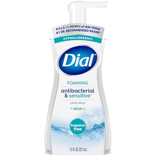 Dial Antibacterial Foaming Hand Soap, Fragrance Free, 7.5 fl oz (Pack of 6)