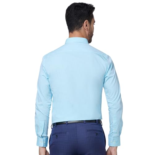 Image of Park Avenue Men Slim Fit Fil-A-Fil Pattern Pure Cotton Semi Cutaway Collar Full Sleeve Formal Shirt
