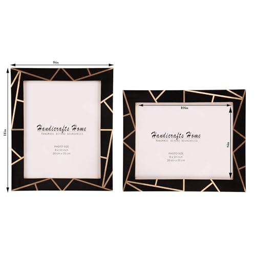 Image of Handicrafts Home 8x10 Picture Frames Pack of 2 - Deco Collection Handcrafted Photo Frames, Perfect for Wall & Tabletop Display, Ideal Home Decor Gift