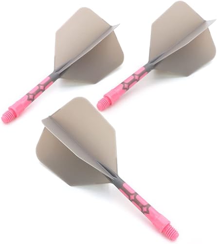 Miniatura 3 de CUESOUL ROST T19 - Eje de dardos integrado y vuelos con forma de ala grande, color gris, 1.102 in, dice adiós a la caída del vuelo de dardos