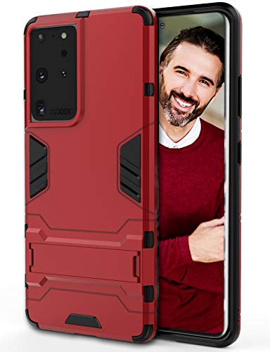 Eari S21 Ultra Armor Case Compatible with Samsung Galaxy S21 Ultra Case Silicone Bumper Military Grade Back Cover Rugged Heavy Duty Anti-Fall Protective Phone Cases, red
