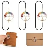 HORREX 3 Piezas Marcapaginas de Metal Personalizados, Marcapáginas Árbol de la Vida con Banda Elástica, Punto de Libro Especiales para Los Amantes de Los Libros Como Regalo para Día de La Madre