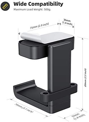 Lamicall Headphone Stand, Swivels Headset Hanger - Adjustable Desktop Earphone Holder Hook Mount for Gaming Headset, Kids Headphones, Wired Headphones, Sony, Sennheiser, Beats, xBox, etc - Black