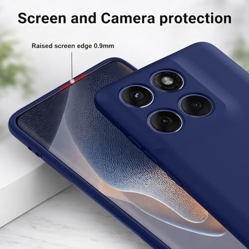Image of Casotec Back Cover Compatible with Motorola Moto Edge 70 Fusion 5G | Full Camera Protection | Premium Liquid Silicon Case | Flexible Bumper Case for Motorola Moto Edge 70 Fusion 5G (Blue)