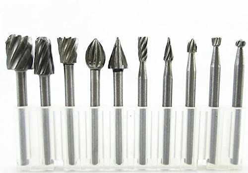 Hotgod confezione da pezzi HSS routing router Bits Burr per Dremel, Woodworking, carving, Engraving, drilling utensili rotanti