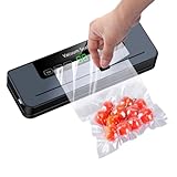 Msiud Máquina de Envasado Al Vacío Alimentos 5 en 1, 90Kpa para Almacenamiento Automático Embasadoras Vacio Alimentos Profesional con 50 Bolsas Modo Seco HúMedo Pantalla Táctil Led Carne Pescado