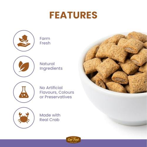 Image of BarkButler x Catfest Pillows with Crab Creamy Filling Cat Treat Combo Pack, 30g x 3 |Made with Natural Ingredients |0% Artificial Flavor, Colour or Preservatives|for All Cats & Kittens Breed