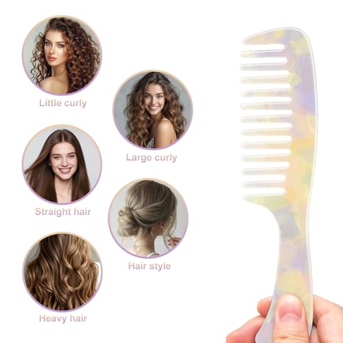 Peine ancho para cabello rizado amarillo miniatura 4