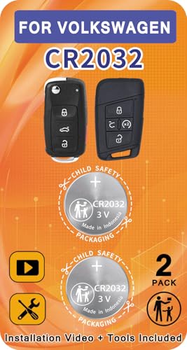 Key Fob Batteries Replacement for Volkswagen VW Remote Key