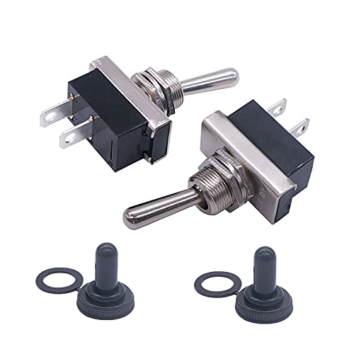 Weideer 3Pcs Waterproof Toggle Switch 12V 25A 2 Pin 2 Position Spst On/Off Toggle Switch With Waterproof Cover For Auto Car Kn3D-101 #TOP2