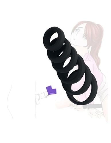 1 Satz Mit 6 Elastischen Ringen, Aerobic-Hilfsringe FüR StabilitäT Und FlexibilitäT, Schwarze Silikonringe-Q