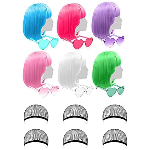 Pelucas de colores DAJOOEE para fiestas Cover