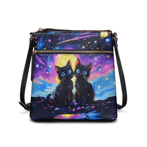 Image of Leather Purses for Women, Leather Hobo Bags for Women Travel Sling Purse Triple Zippered Pockets Shoulder Bag