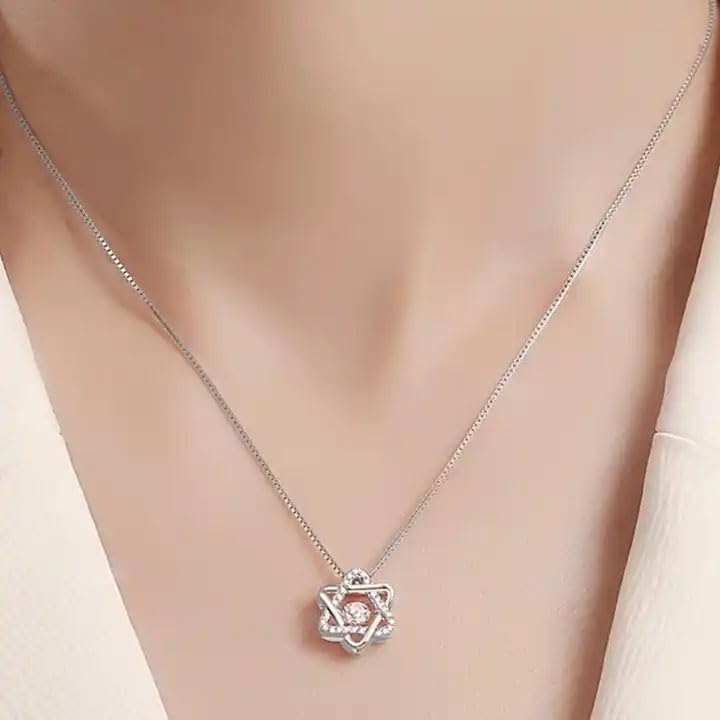 Heart Syndrome 925 Sterling Dainty Silver Fine Jewelry Silver CZ Pave Star of David Pendant Necklace for Women - Image 2