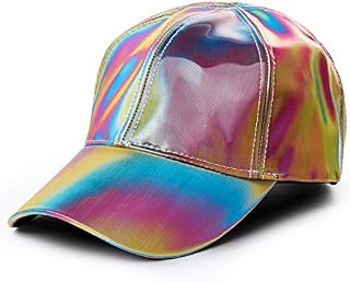 Nofonda Marty McFly Replica Cap, Rainbow Baseball Cap, Cool Metal Hat, Curved and Adjustable, Perfect Costume for Christmas, Fancy Dress, Cosplay