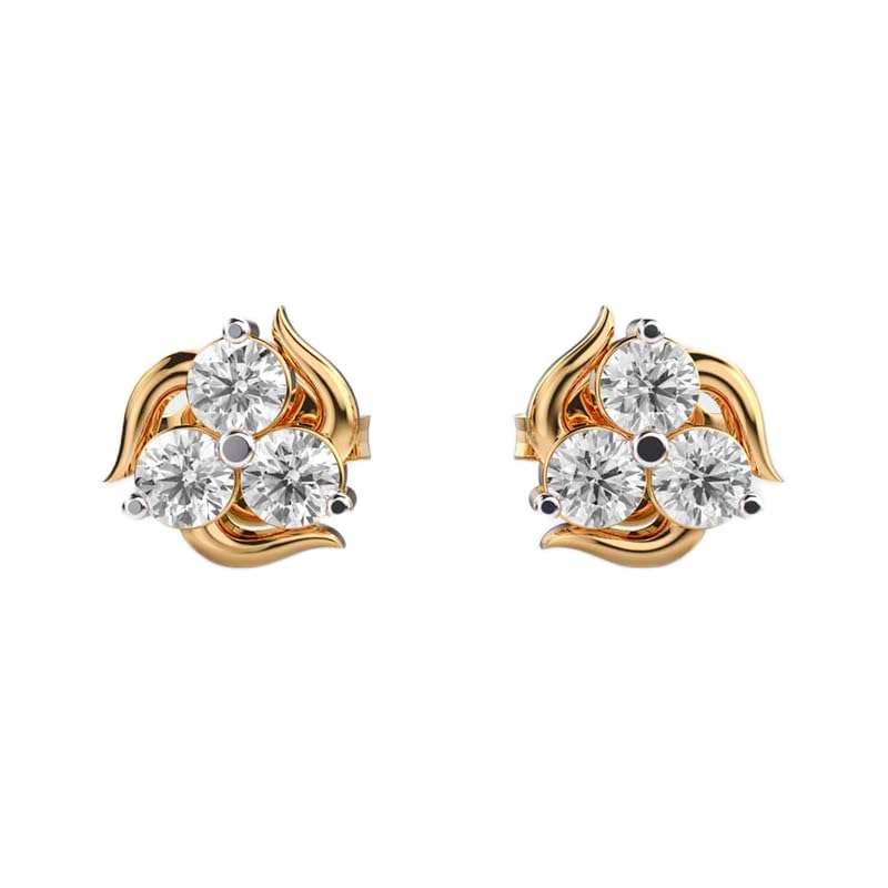 Clous d'oreilles argent bourgeon plaqué or, le cadeau idéal pour femme