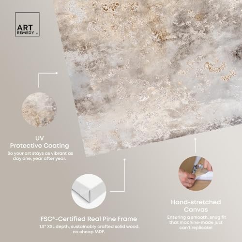 Art Remedy Sandstone Mirage Canvas Elegant Gold Abstract, Gallery Wrapped, 30" x 45" by Art Remedy - Image 4