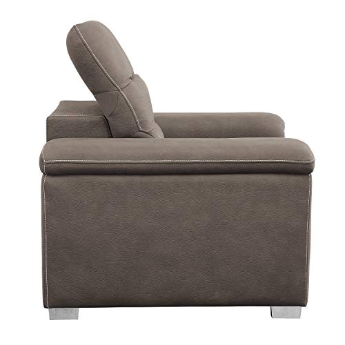 Lexicon Otis Living Room Chair With Pull-Out Ottoman, Taupe #TOP2