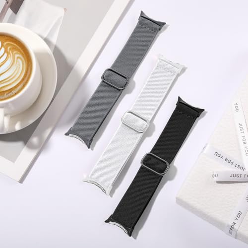 Maledan Stretchy Loops for Google Pixel Watch 4 Bands/Pixel Watch 3 Bands 41mm/ Pixel Watch 2/1 Band Women Men, Soft Nylon Water-Resistant Sport Bracelet Straps for Google Smartwatch Replacement Band by Maledan - Used condition - Image 8