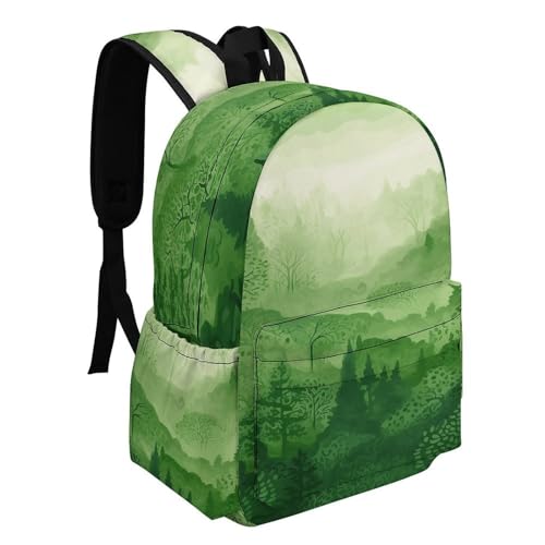 Green Forest Printed Backpack Water-Resistant Pack Stylish Bag Lightweight Travel Backpack2