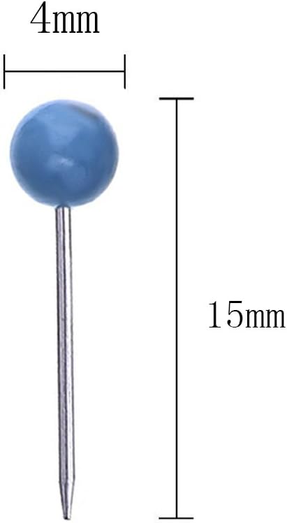 500 PCS Colored Push Pins Map Tacks, Round Head, for Corkboard Bulletin Board and Fabric Making, 1/8 inch