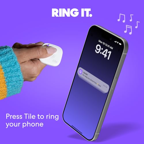 Image of Life360 Tile - Bluetooth Tracker, Keys Finder and Item Locator for Keys, Bags and More. Phone Finder. Both iOS and Android Compatible. 1-Pack (Midnight)