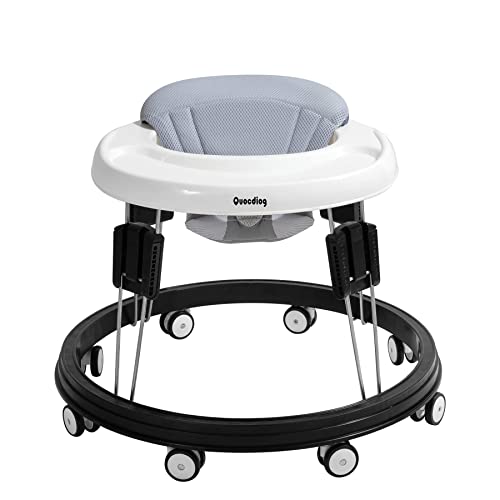 Image of Quocdiog Baby Walker for Boys Girls,Activity Center with Mute Wheels Anti-Rollover,Foldable Adjustable 9 Height for Toddler 6-18Months(Black)