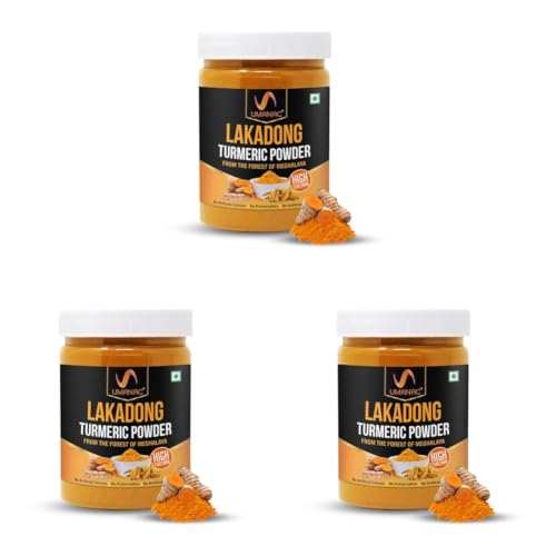 Image of Umanac Lakadong Turmeric Powder 250g | High Curcumin Haldi from Meghalaya | Pure & Unprocessed Turmeric | Natural Immunity Support | Rich Aroma & Vibrant Color (Pack of 3)
