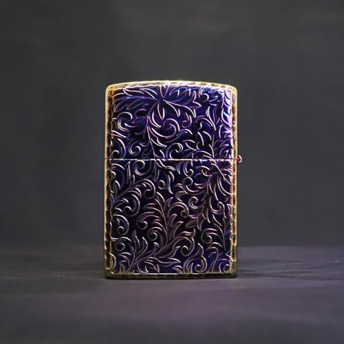 Encendedor Zippo diseño arabesco azul metálico miniatura 4