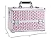 Joligrace Makeup Train Case Professional Cosmetic Organizer Aluminum Storage Box with 4 Adjustable Dividers Trays Lockable Portablewith Shoulder Strap - Neutral Pink