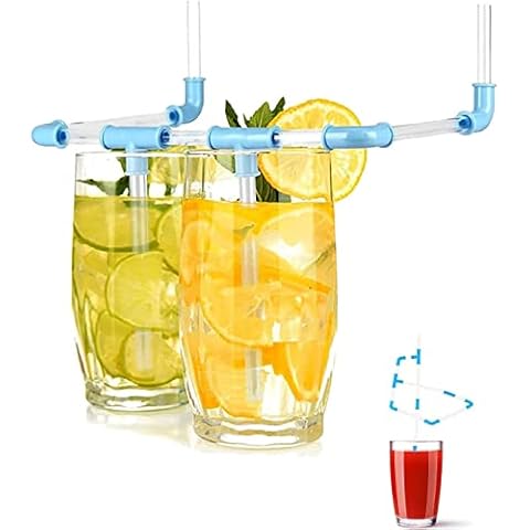 DIY Straws, Children Play Game Drinking Straws, Creative Crazy Fun Drinking Game, Drinking Game Straws, Creativity Double Man Straws, Color is Random (Yellow/Pink/Blue) Cover
