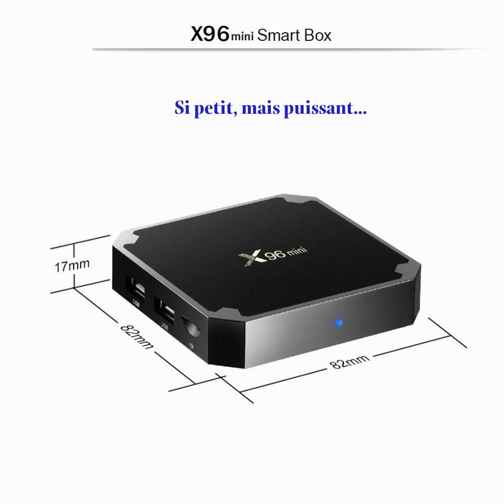 X96 Mini Smart TV Box 4GB RAM et 64GB ROM Box Android TV Box Media Player Haute qualité (Android 12.0) avec télécommande et câble HDMI, Media Player Box TV 4K