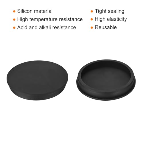 Image of uxcell High Temp Silicone Plug Mount Dia 151.5mm /5.96 inch t Shaped Rubber Stopper Hole Plugs for Powder Coating Plating Waterproof Plugs Sealing Plugs Black Pack of 2(OD 160mm)